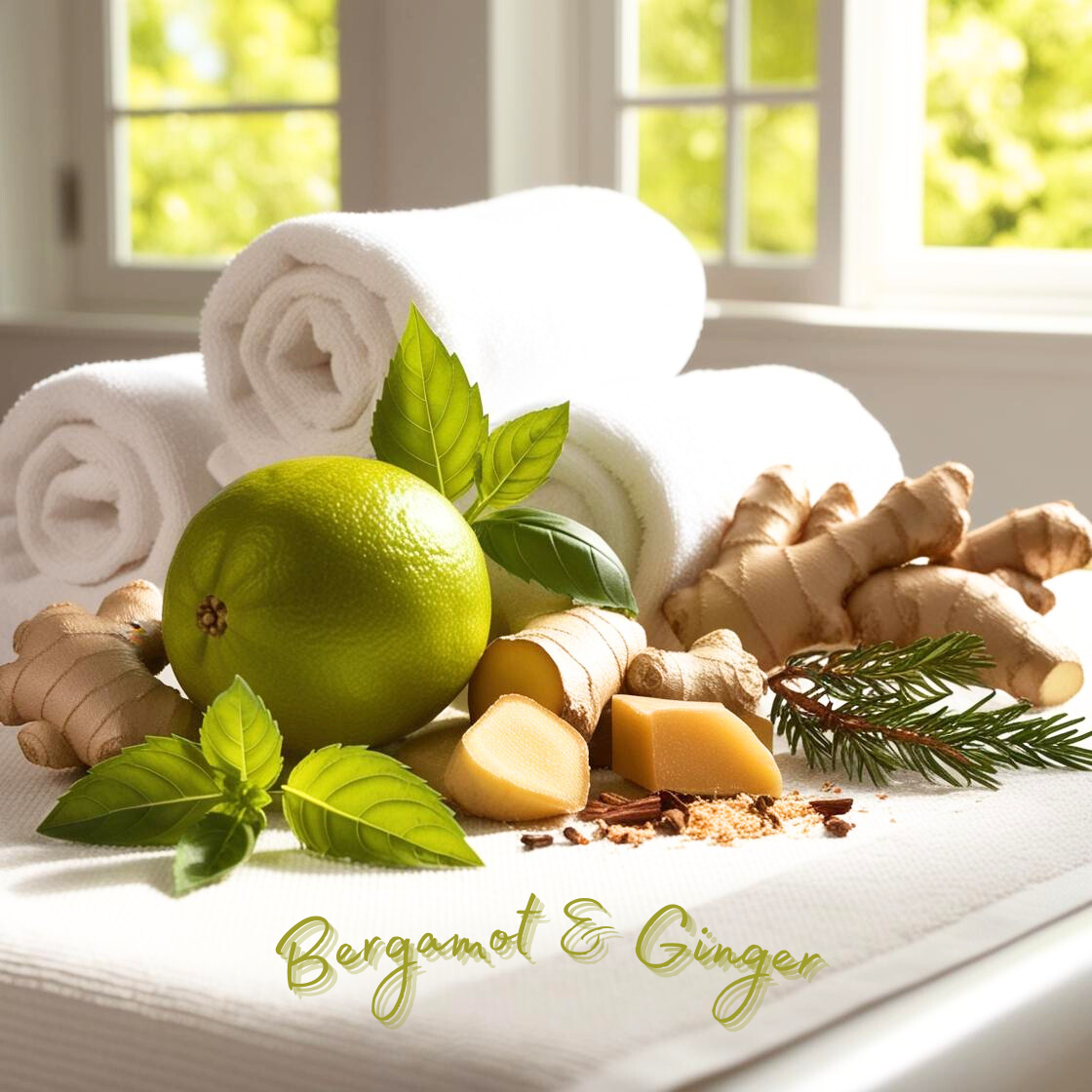 BERGAMOT and GINGER deodorant body powder - fresh
