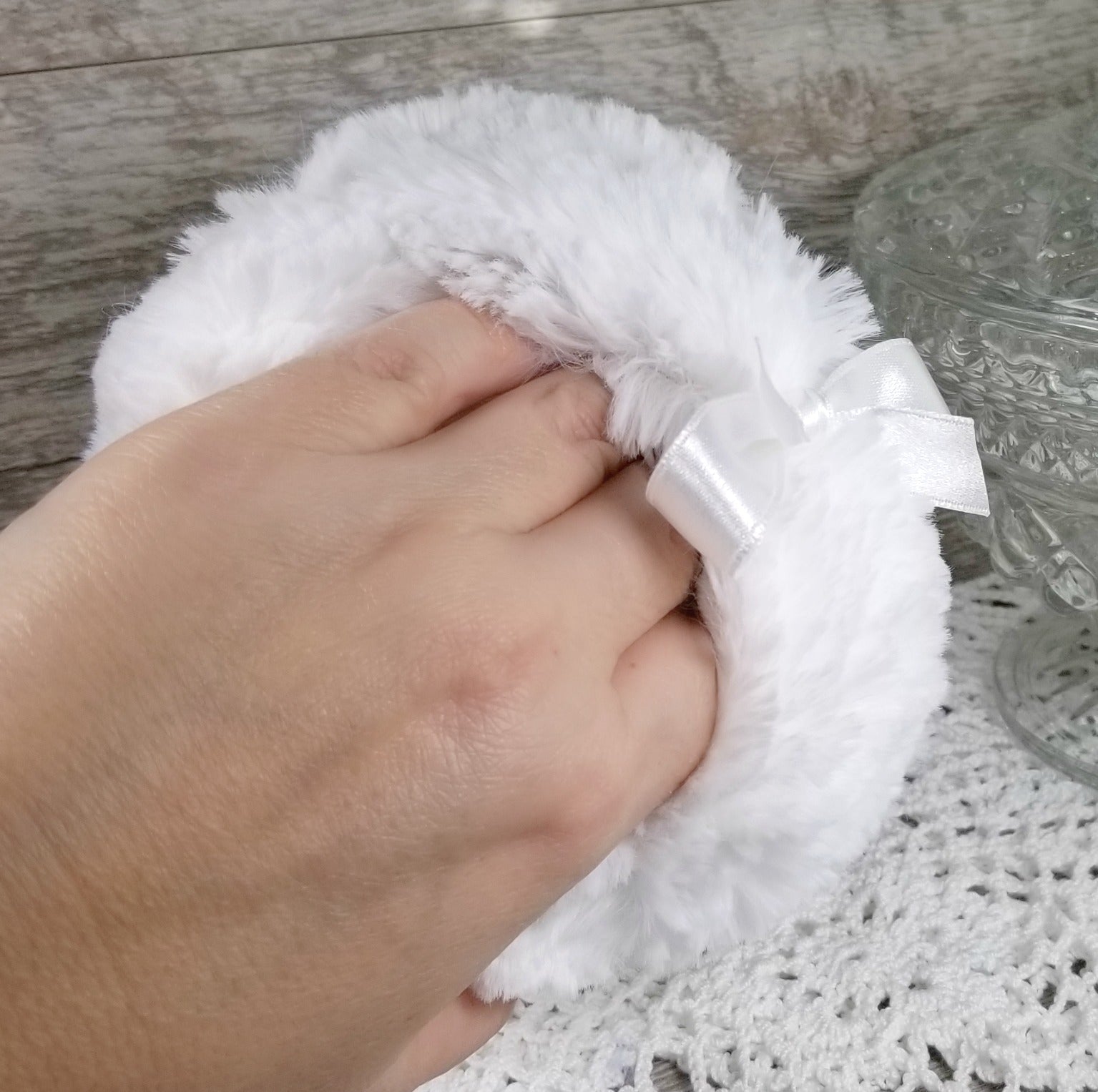 white powder puff
