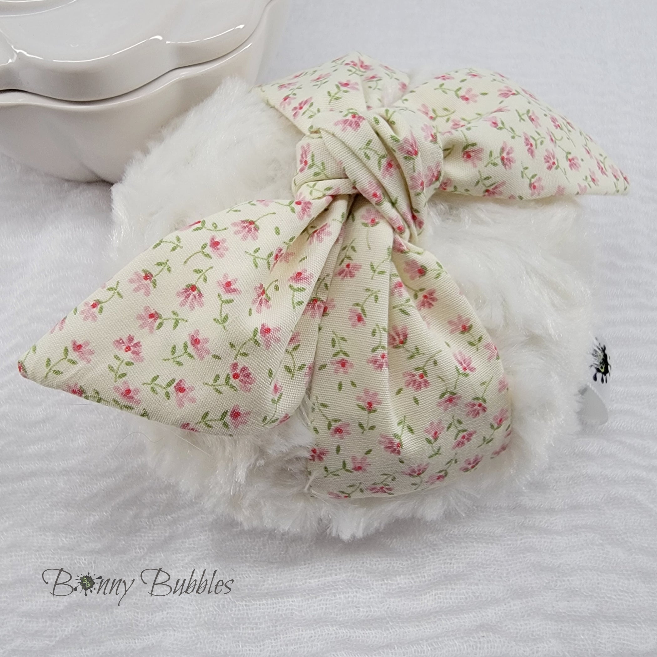 Body Powder Puff - Tiny Pink Floral, 4 inch