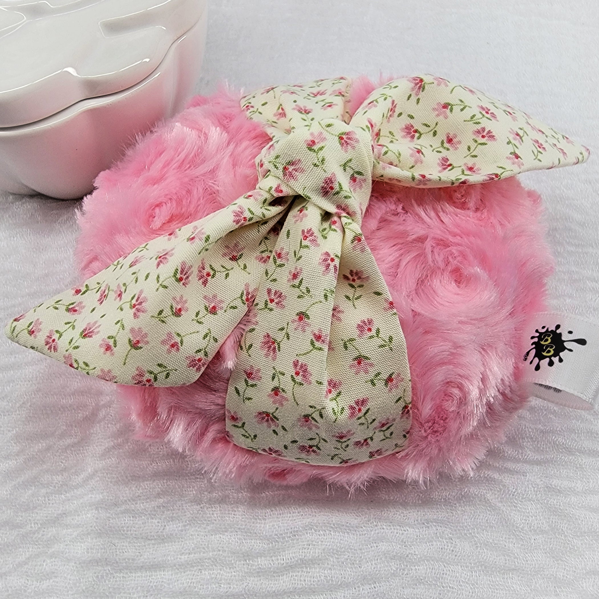 Body Powder Puff - Pink Floral, 4 inch
