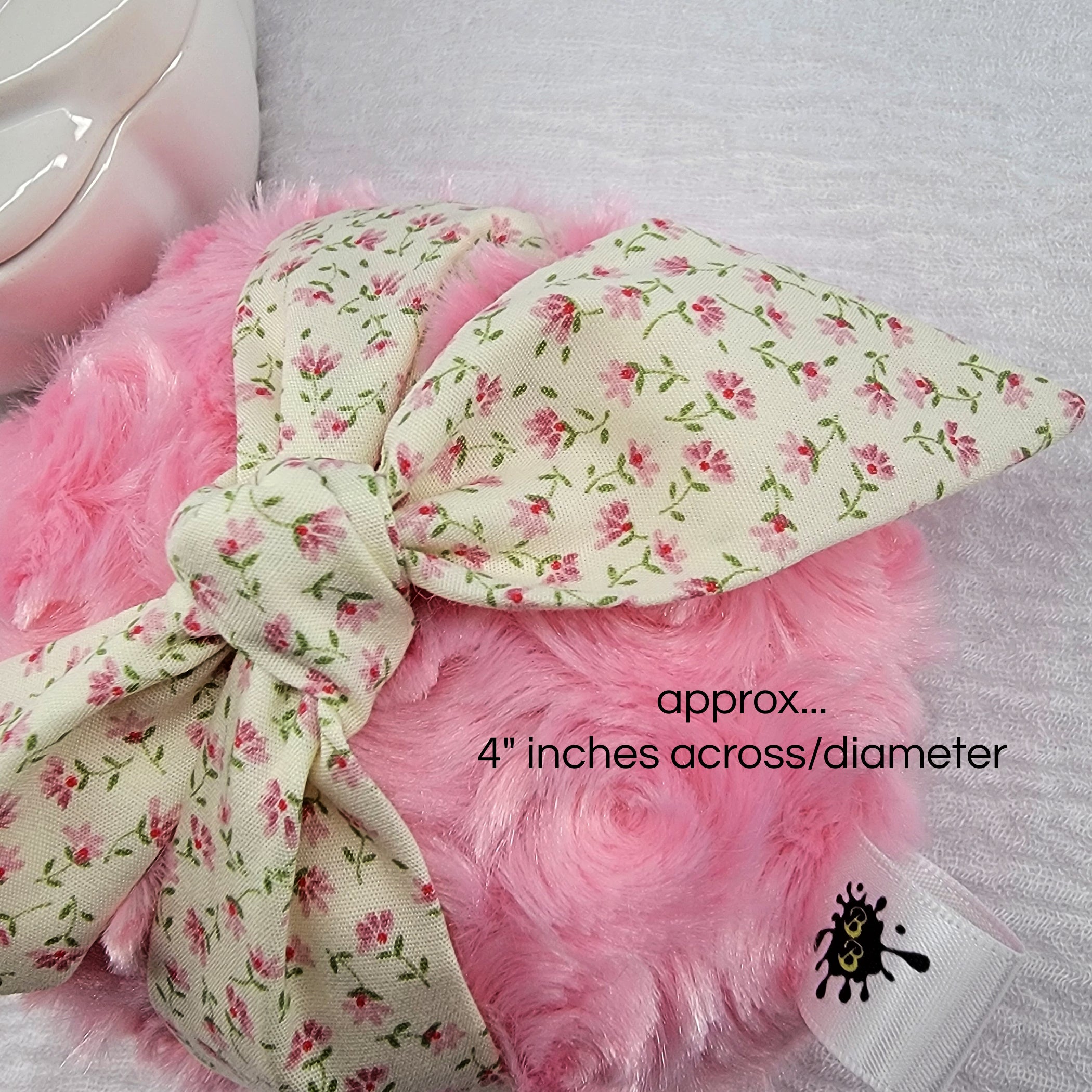 Body Powder Puff - Pink Floral, 4 inch