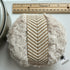 Large Powder Duster, Beige Chevron, 5 inch