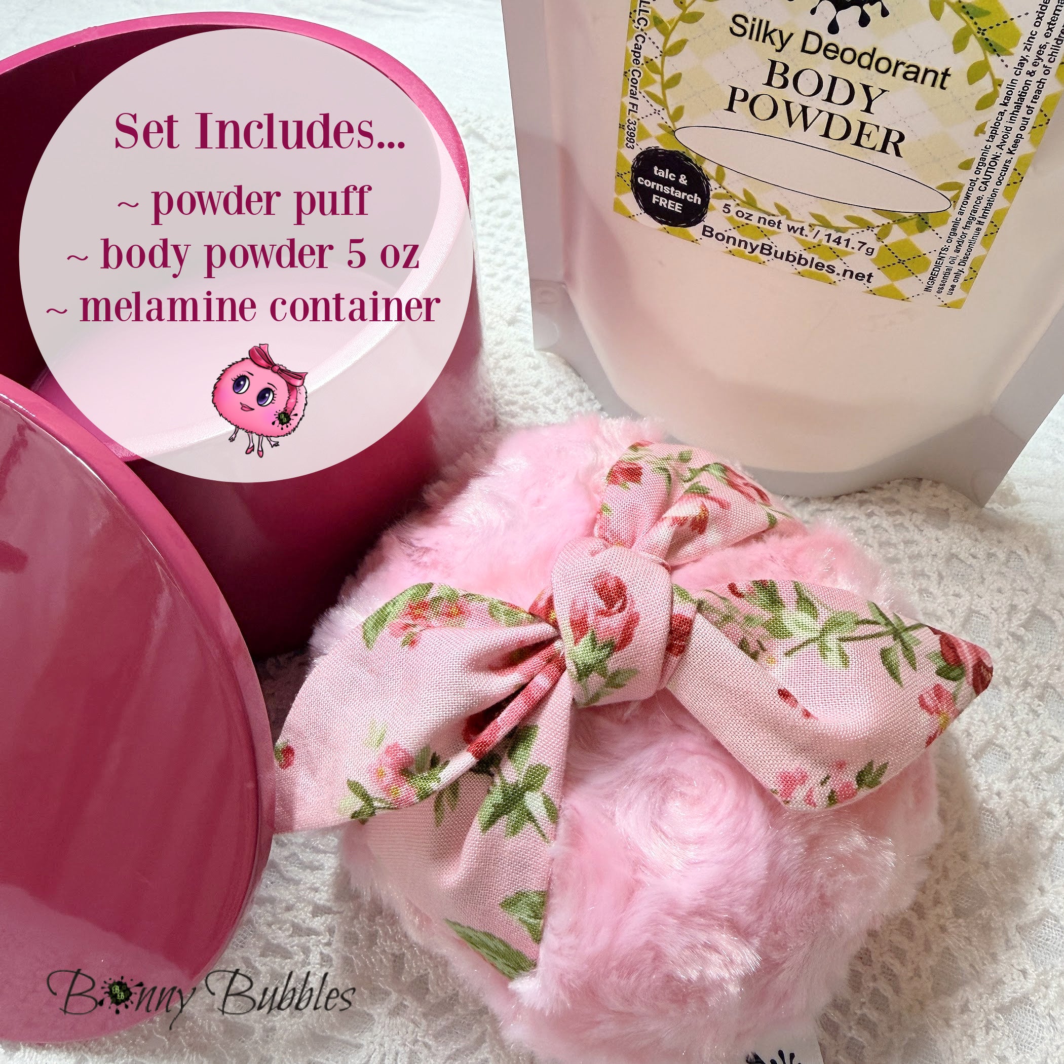 PINK Body Powder Puff Set