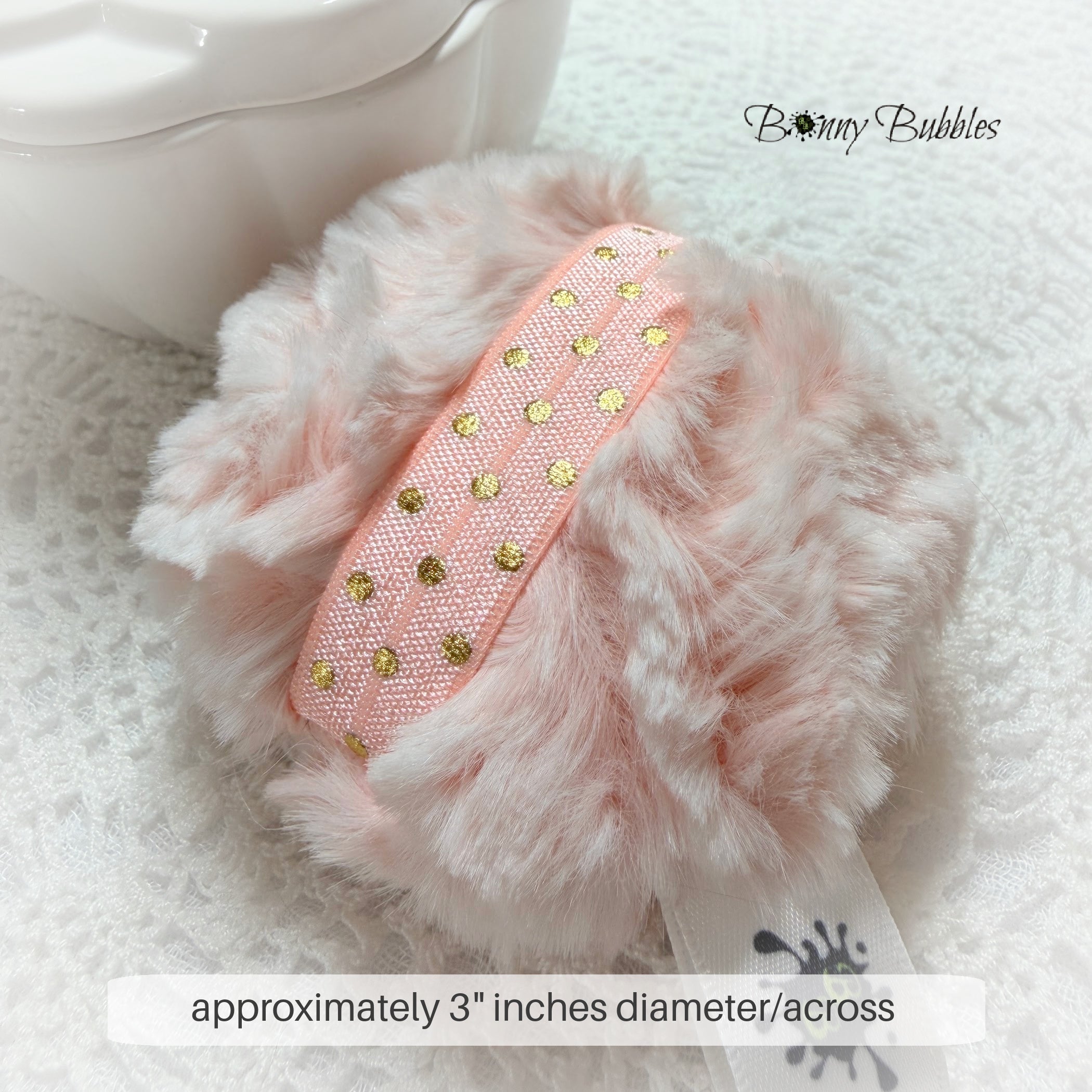 Pastel Coral Powder Puff, mini 3 inch