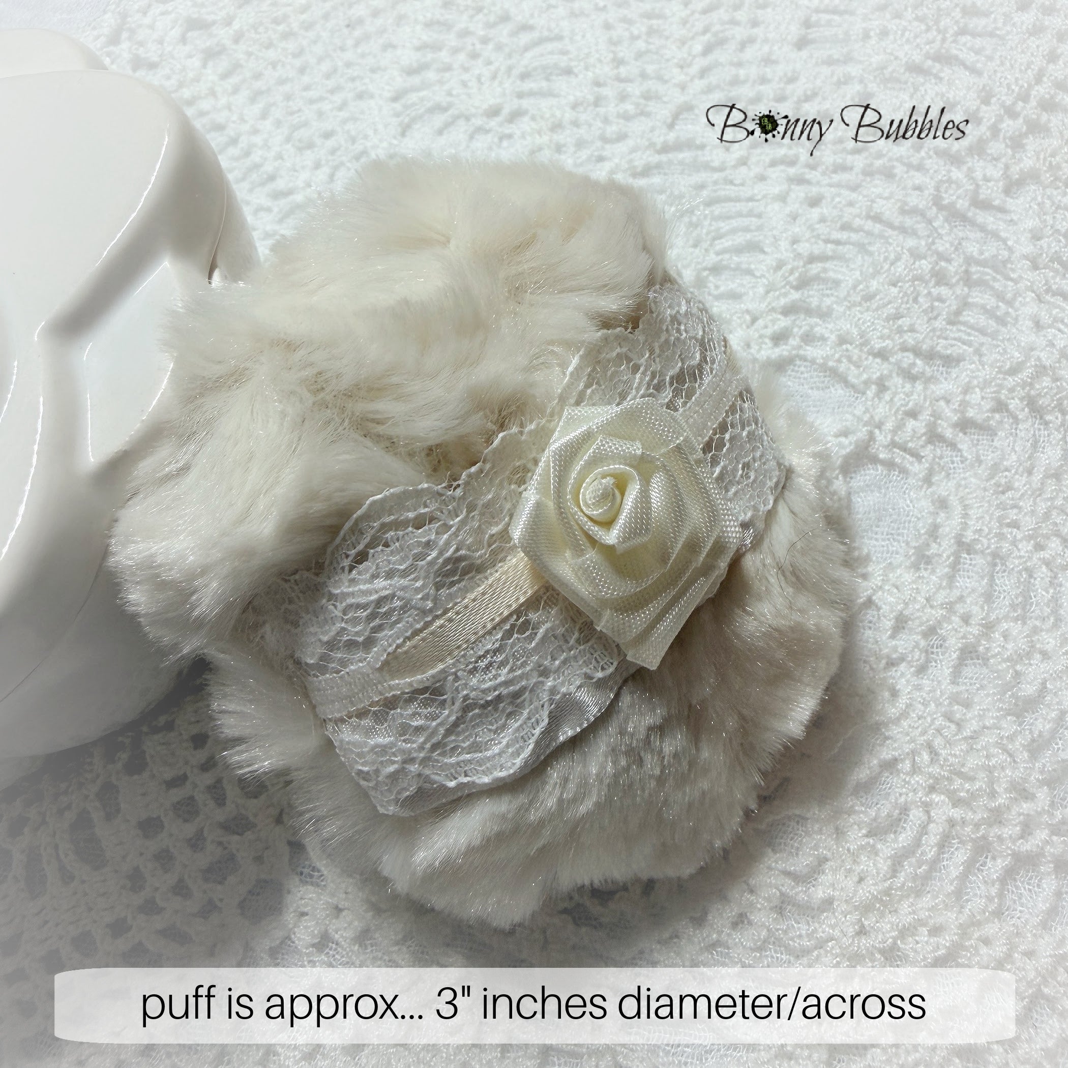 Light Beige Powder Puff,  Mini 3 inch