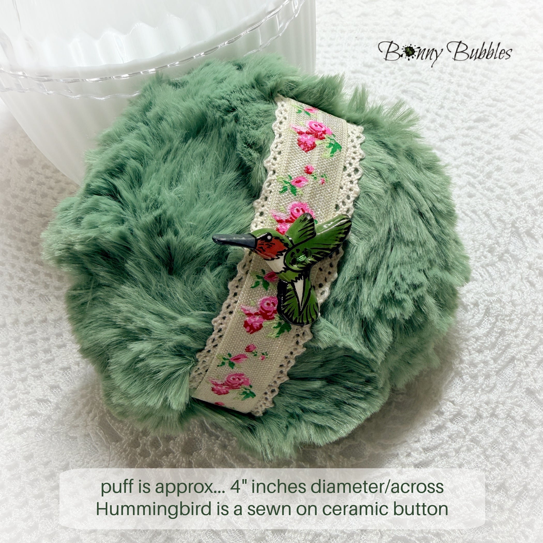 GREEN Powder Puff, 4 inch
