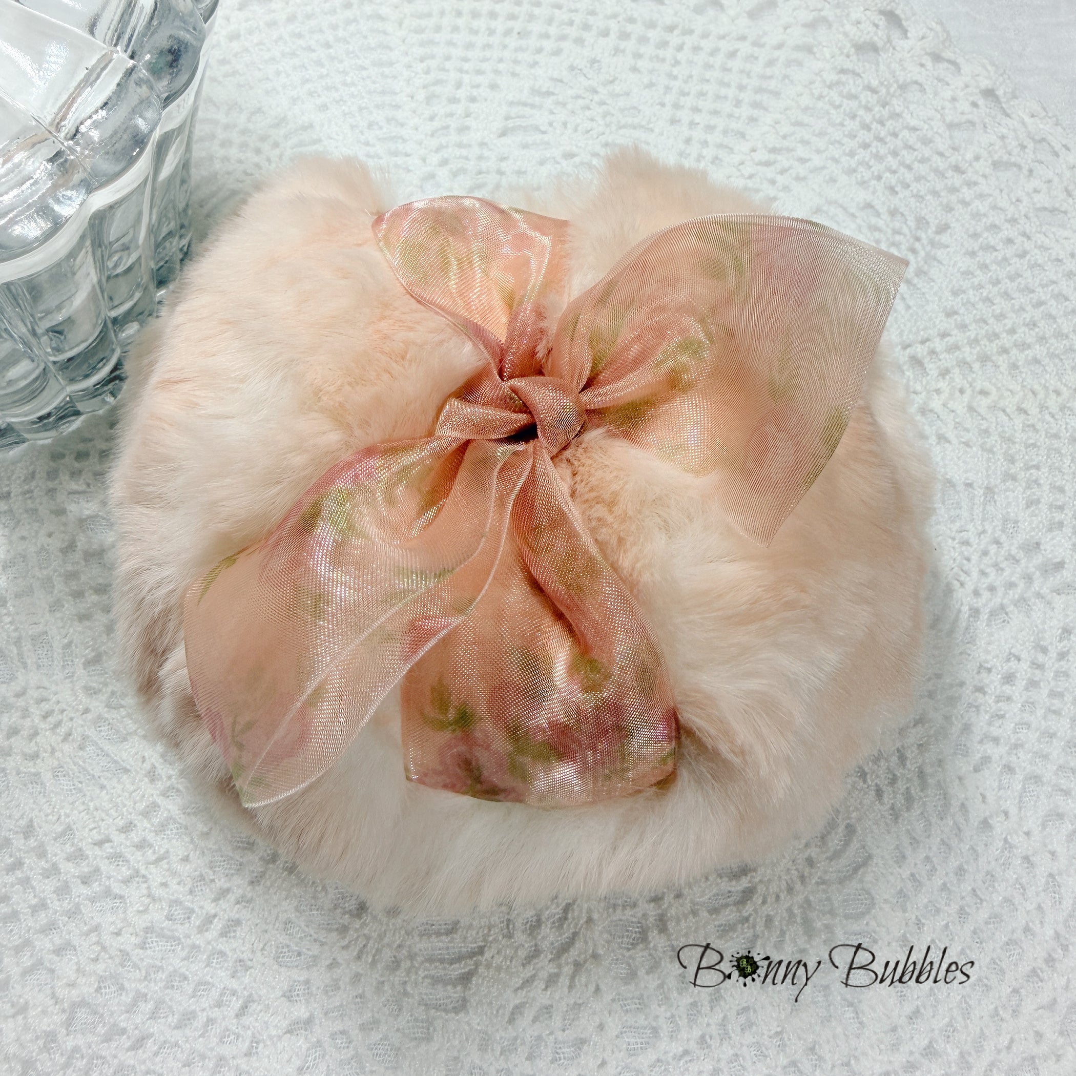 Peach Powder Puff, Large 5 inch - for dusting powder