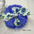 Body Powder Puff - Blue Floral, 4 inch