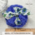 Body Powder Puff - Blue Floral, 4 inch