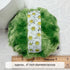 Moss Green Daisy Powder Puff, 4 inch