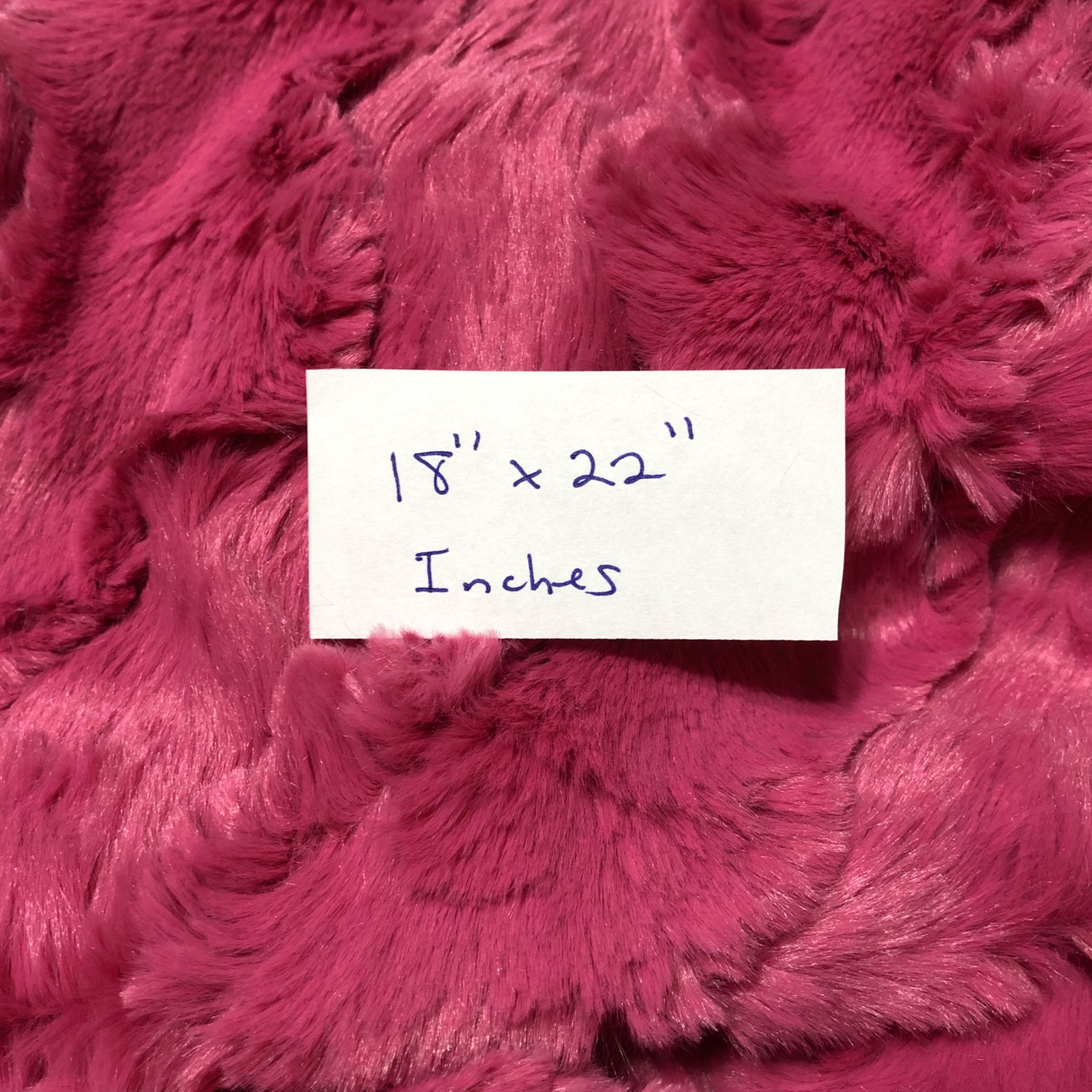 Dark Pink Faux Fur, 18" x 22" inches - luxuriously soft fake fur