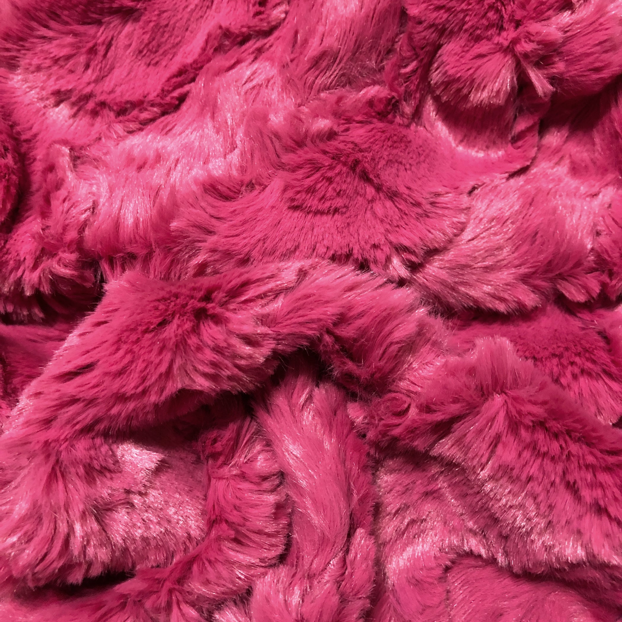 Dark Pink Faux Fur, 18" x 22" inches - luxuriously soft fake fur
