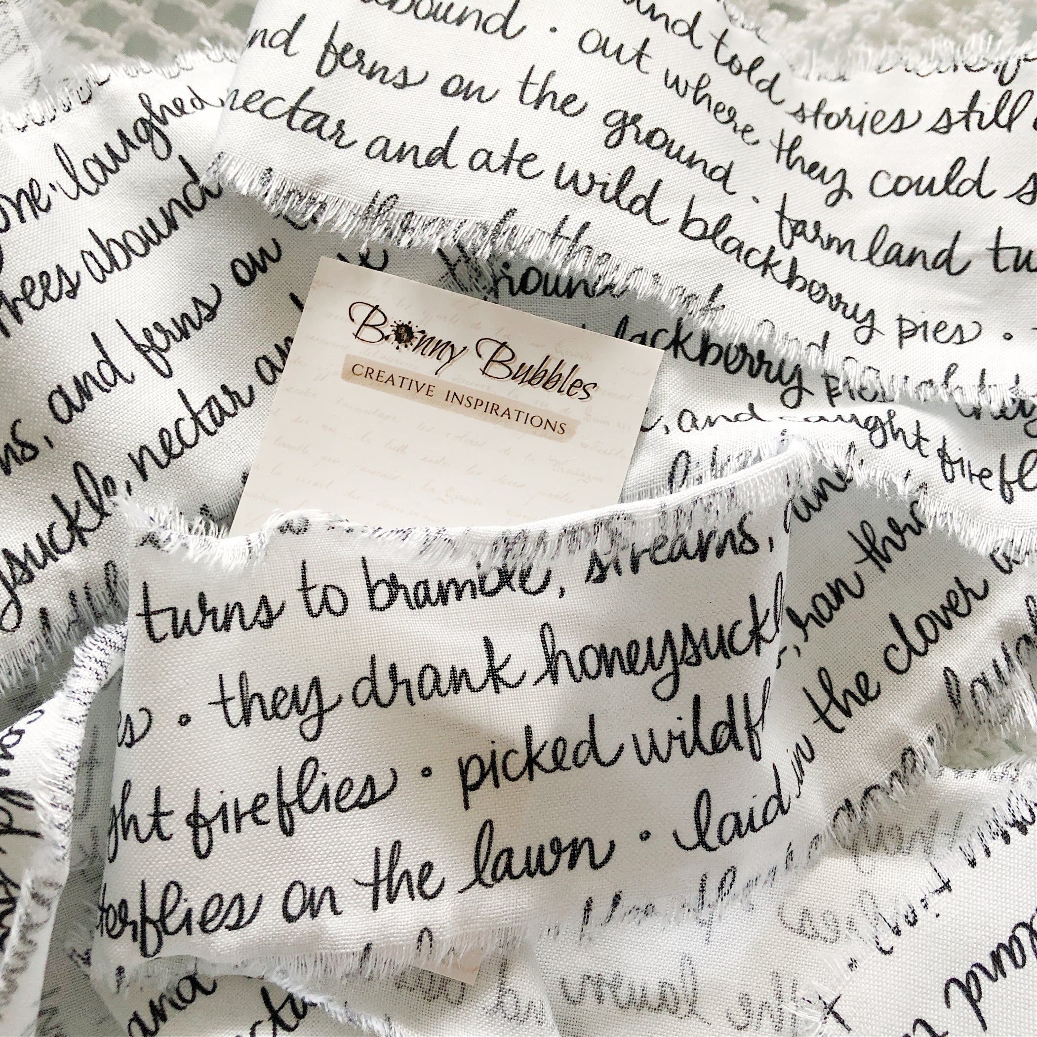 Shabby Fabric Ribbon, Nature Script