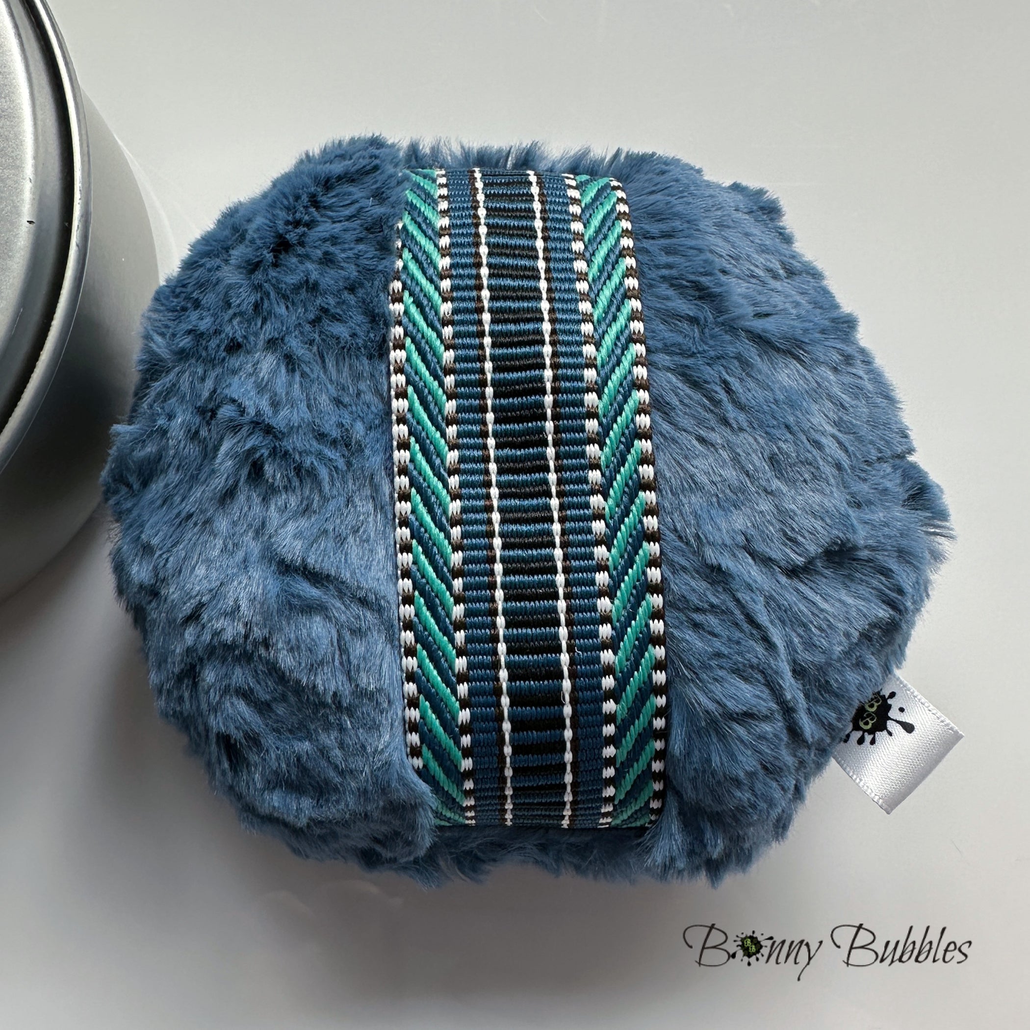 Denim Blue Body Powder Duster, 5 inch