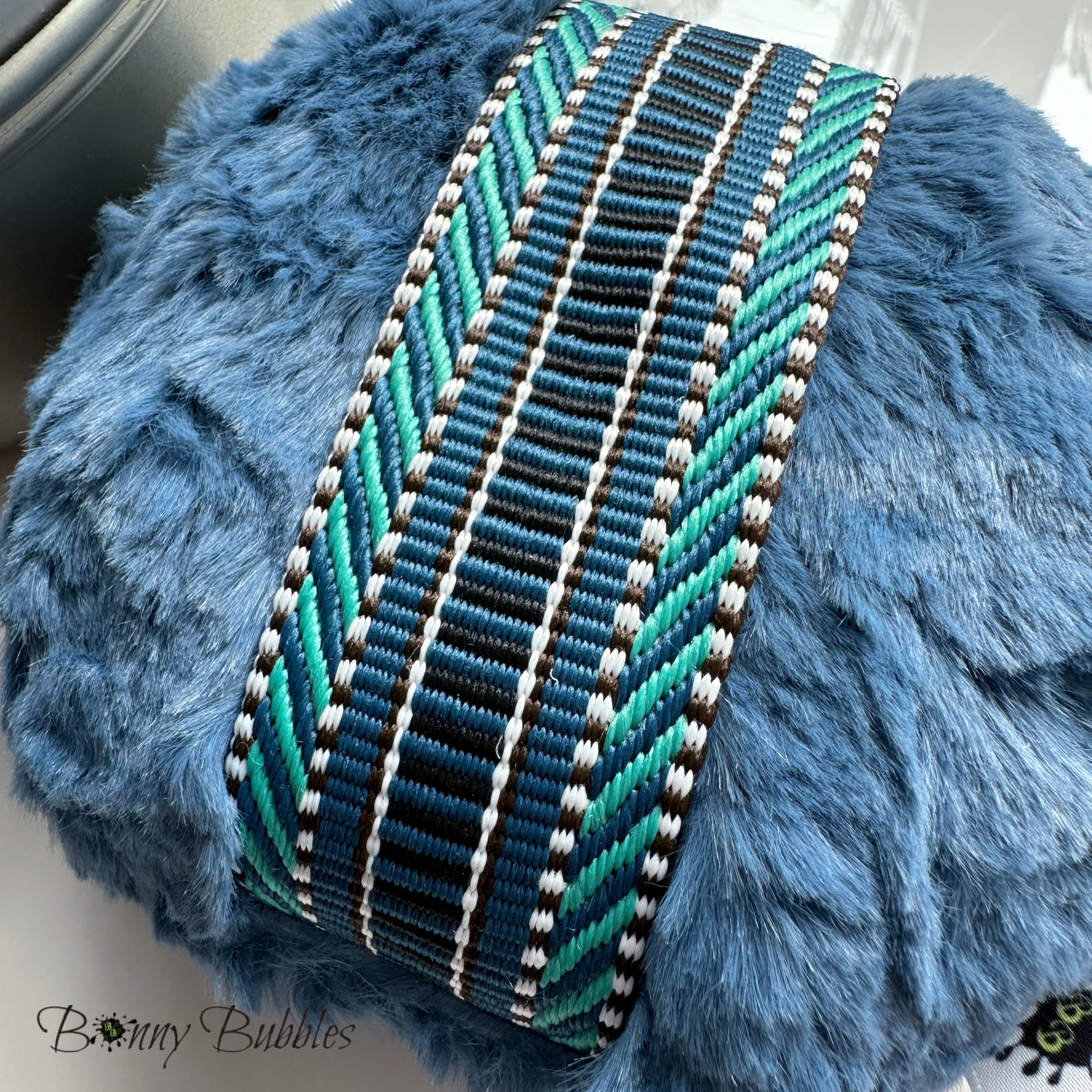 Denim Blue Body Powder Duster, 5 inch