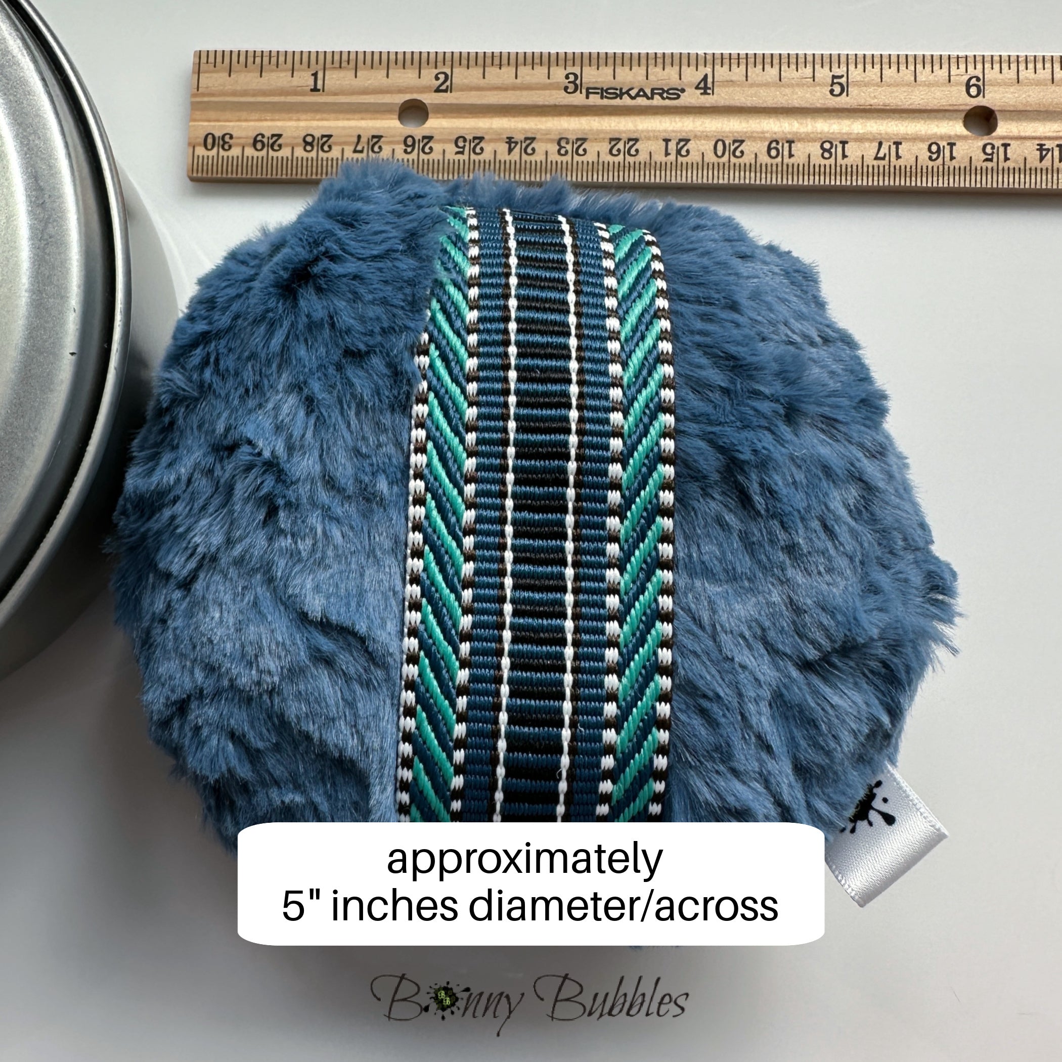 Denim Blue Body Powder Duster, 5 inch