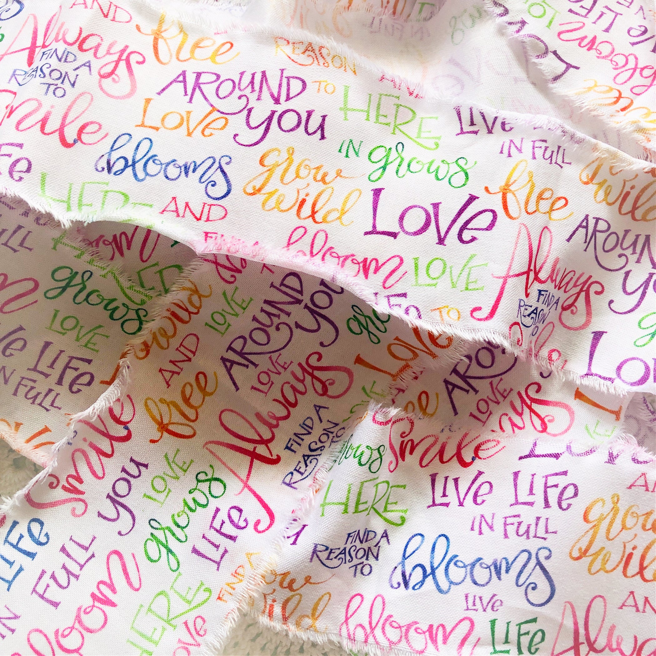 colorful ribbon with words