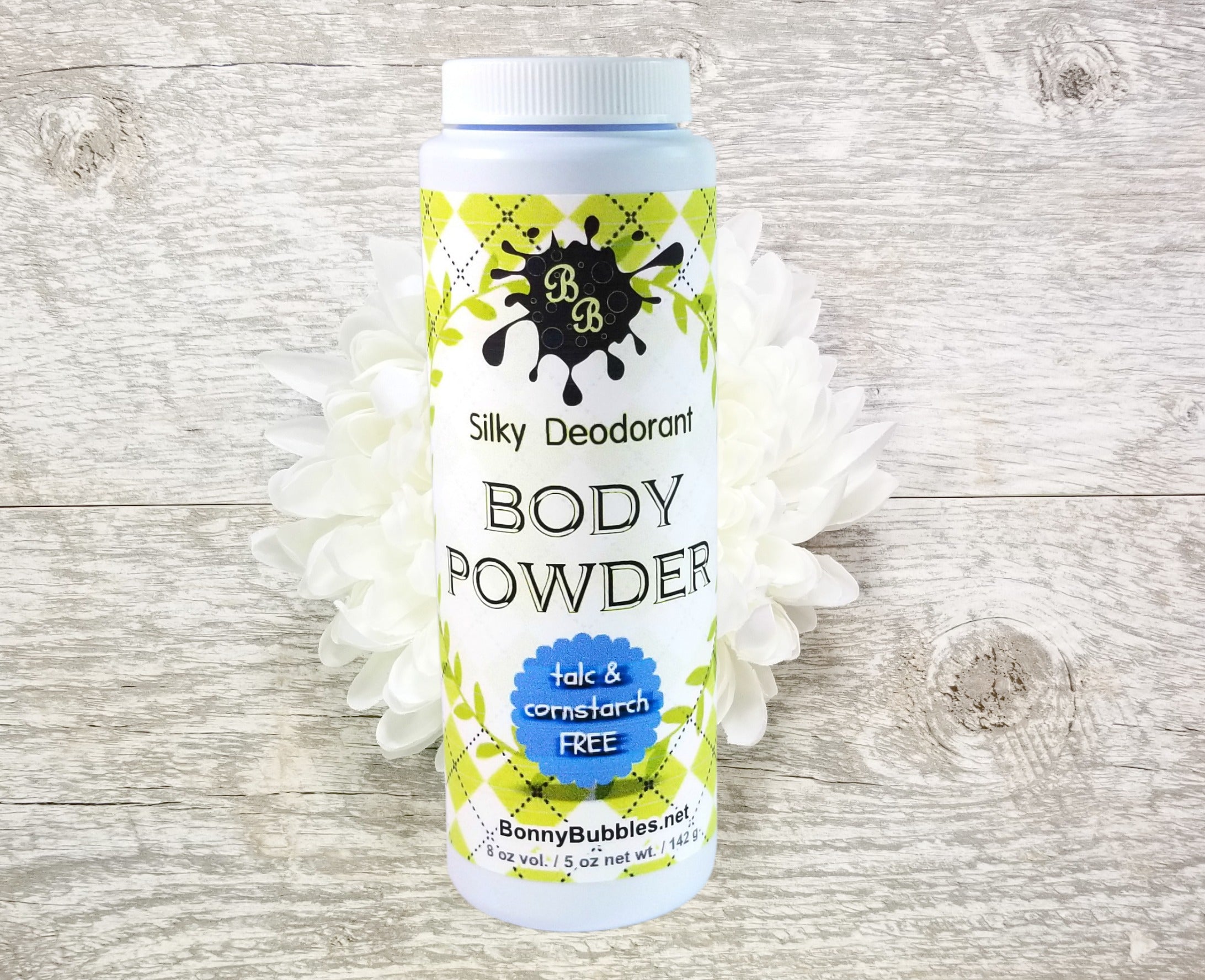 VANILLA Body Powder, 8 oz - no talc or cornstarch dusting bath powder