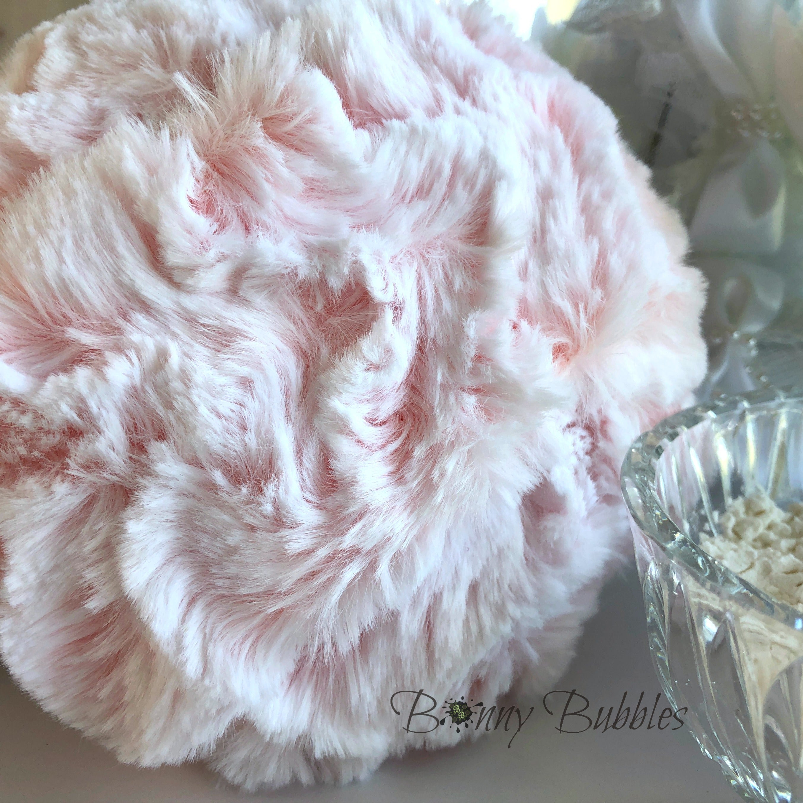 Large Body Powder Puff, Frosted Coral Pink