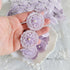 purple 3d flower trim